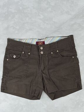 Women's Dark Brown Denim-Style Jean Shorts